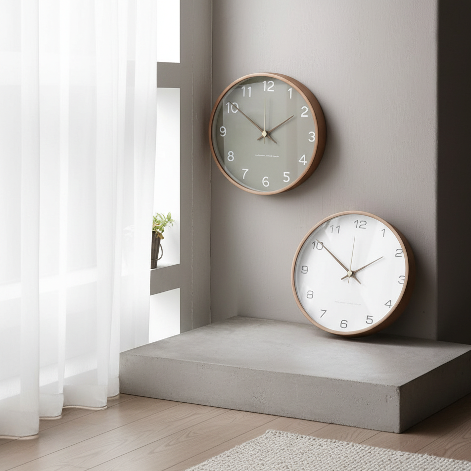 NaturaTime | Decoratieve analoge houten wandklok | Tijdloze elegantie & geluidloos ontwerp voor uw huis