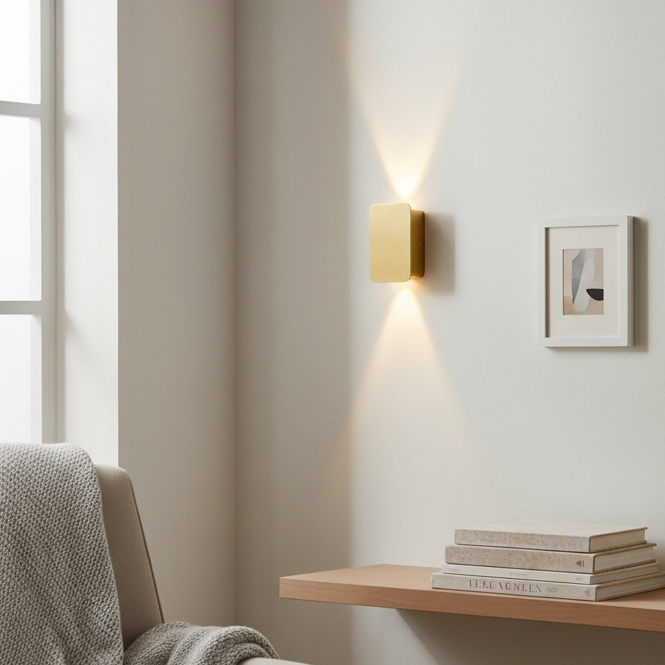 GlowForm Mini | Rechthoekige LED-wandlamp in minimalistische stijl voor warme sfeer