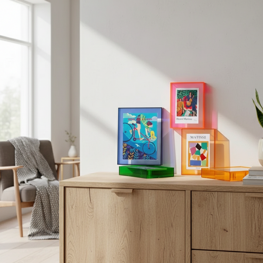 KlaraFrame Mini Fotolijst | Transparante Acryl Frame met Standaardvoet | Modern & Minimalistisch