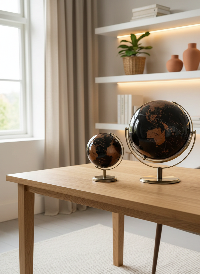 Orbia Globe | Roterende metalen globe voor bureau & leeromgeving