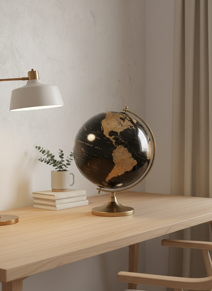Orbia Globe | Roterende metalen globe voor bureau & leeromgeving