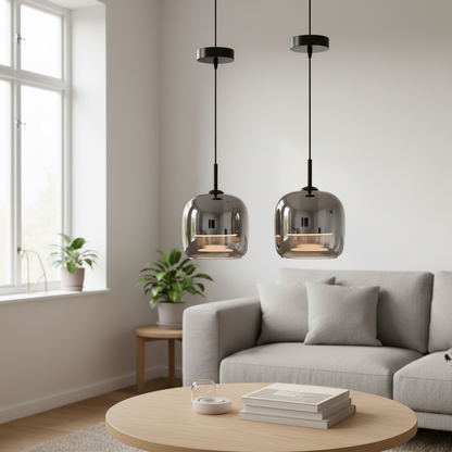 Svarna | Scandinavische hanglamp van getint glas