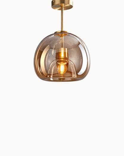 Moderne plafondlamp – glas rookgrijs / cognac | geïntegreerde LED-verlichting