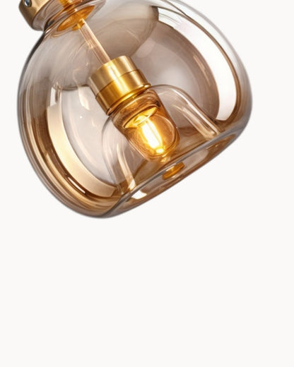 Moderne plafondlamp – glas rookgrijs / cognac | geïntegreerde LED-verlichting