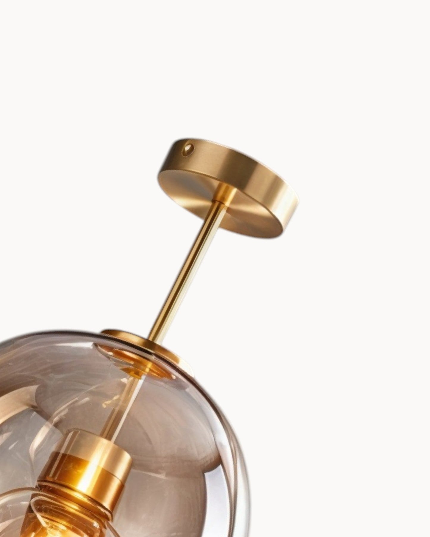 Moderne plafondlamp – glas rookgrijs / cognac | geïntegreerde LED-verlichting