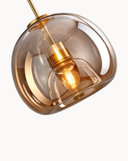 Moderne plafondlamp – glas rookgrijs / cognac | geïntegreerde LED-verlichting