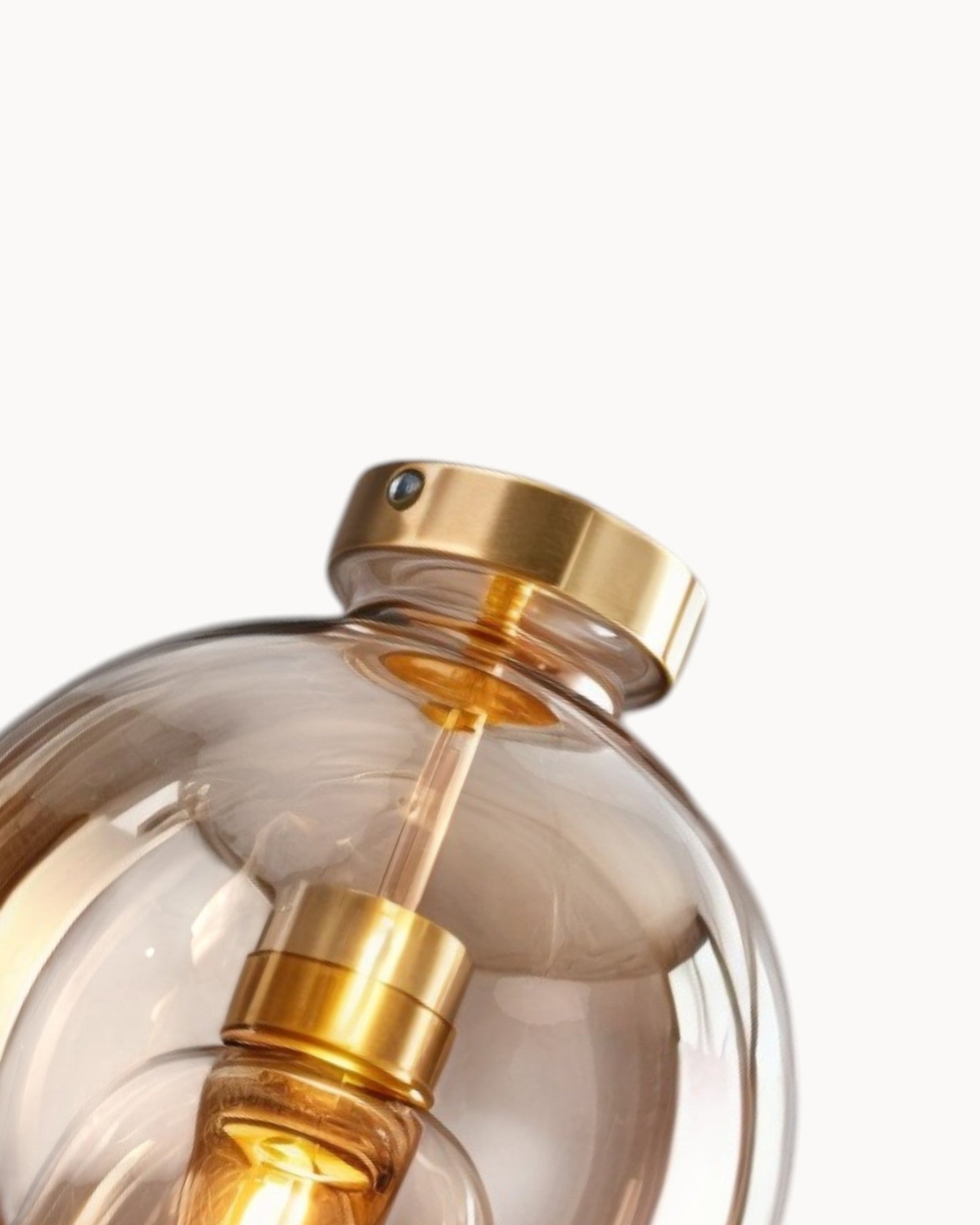 Moderne plafondlamp – glas rookgrijs / cognac | geïntegreerde LED-verlichting