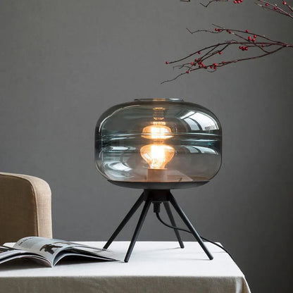 Stella statief tafellamp met glazen kap – modern design en warm licht