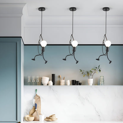 IronMan Glow – Vreemde E27 ijzeren hanglamp voor creatieve woondecoratie