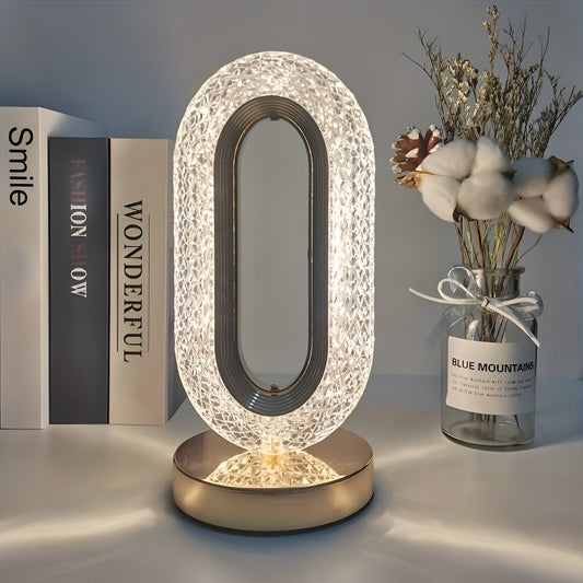 Crystal tafellamp | LED ovaal ontwerp | Oplaadbaar & touch-dimbaar | Luxe kristallen lamp