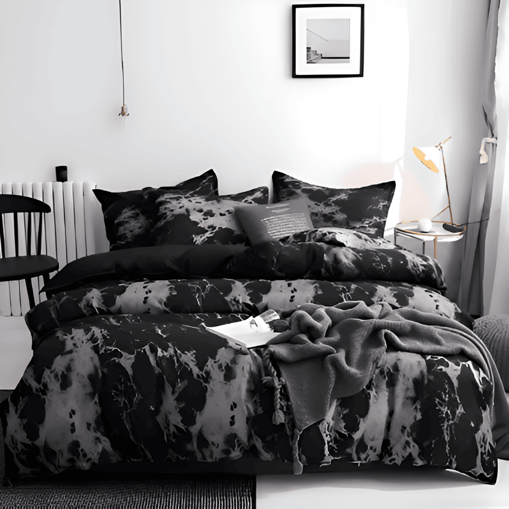 Beddengoedset Marmerprint Luxe | Zacht & Ademend | 3-Delig Dekbedovertrek | Stijlvol Modern Design