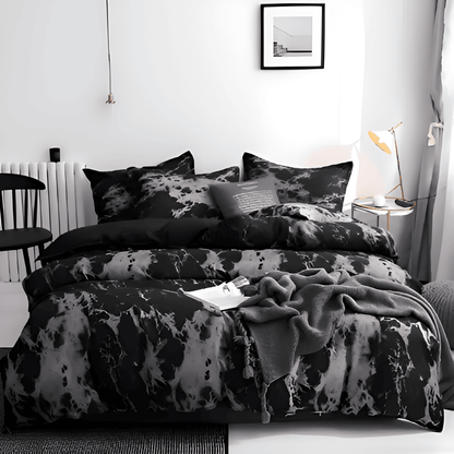 Beddengoedset Marmerprint Luxe | Zacht & Ademend | 3-Delig Dekbedovertrek | Stijlvol Modern Design