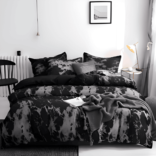 Beddengoedset Marmerprint Luxe | Zacht & Ademend | 3-Delig Dekbedovertrek | Stijlvol Modern Design