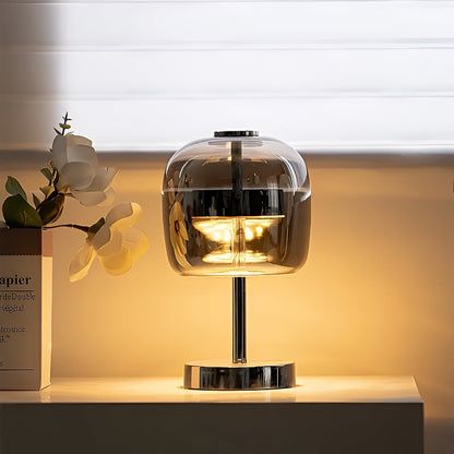 Gleam Lamp | Rauchgrijs glas & dimbaar | USB-gevoede LED-licht met stijl