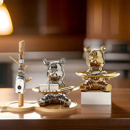 Happy Bear | Modern keramisch figurenplateau voor stijlvolle woonaccenten