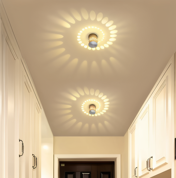 Lythera | Zylindrische LED Wandleuchte met gekleurde spiraalverlichting