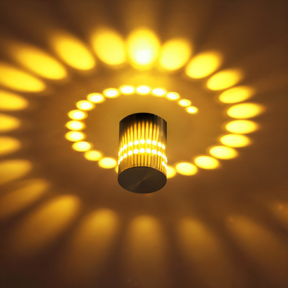 Lythera | Zylindrische LED Wandleuchte met gekleurde spiraalverlichting