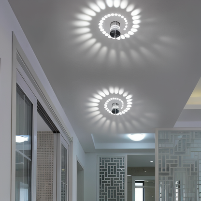 Lythera | Zylindrische LED Wandleuchte met gekleurde spiraalverlichting