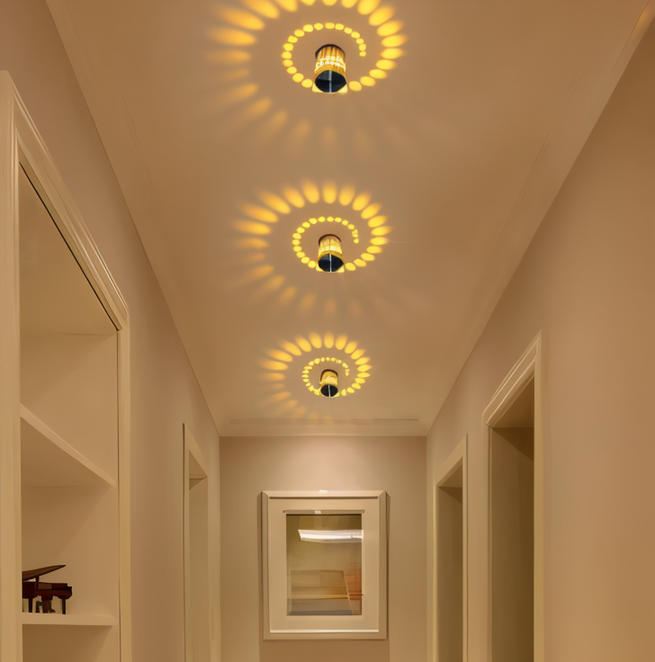 Lythera | Zylindrische LED Wandleuchte met gekleurde spiraalverlichting