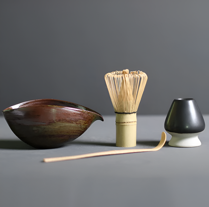 Chashiro Matcha Set | 4-delig Japans Theeritueel van Bamboe & Keramiek | Handgemaakt & Duurzaam