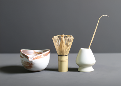 Chashiro Matcha Set | 4-delig Japans Theeritueel van Bamboe & Keramiek | Handgemaakt & Duurzaam