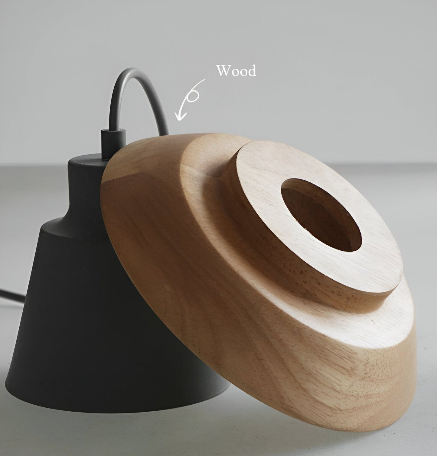 ScandiGlow Pendellamp – Scandinavische LED hanglamp van hout & metaal in macaron-ontwerp