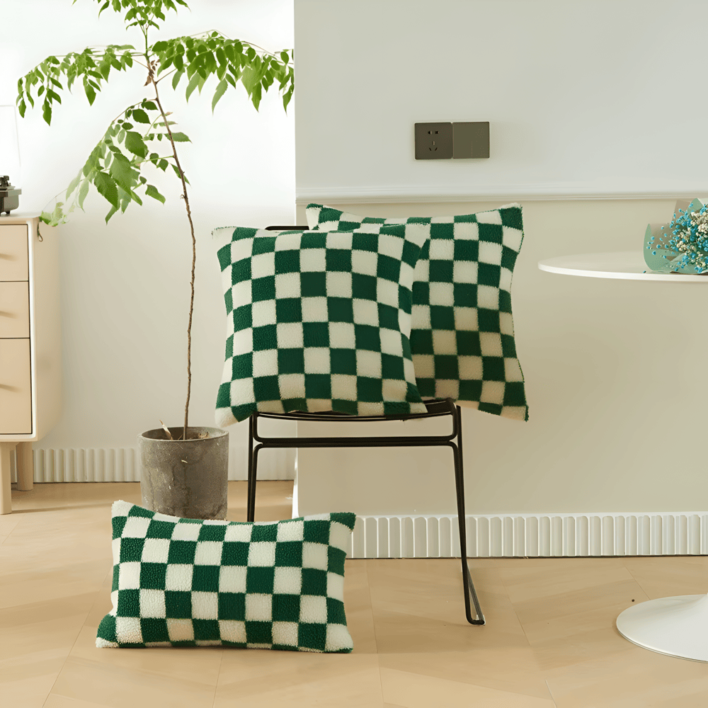 Kussenhoes met Schaakbord Design | Modern & Trendy | Zachte Luxe Stof 45x45 cm