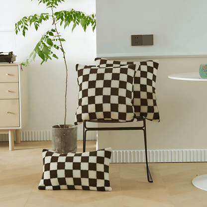 Kussenhoes met Schaakbord Design | Modern & Trendy | Zachte Luxe Stof 45x45 cm
