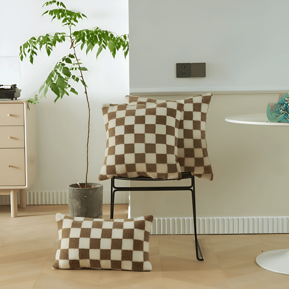 Kussenhoes met Schaakbord Design | Modern & Trendy | Zachte Luxe Stof 45x45 cm