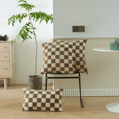Kussenhoes met Schaakbord Design | Modern & Trendy | Zachte Luxe Stof 45x45 cm
