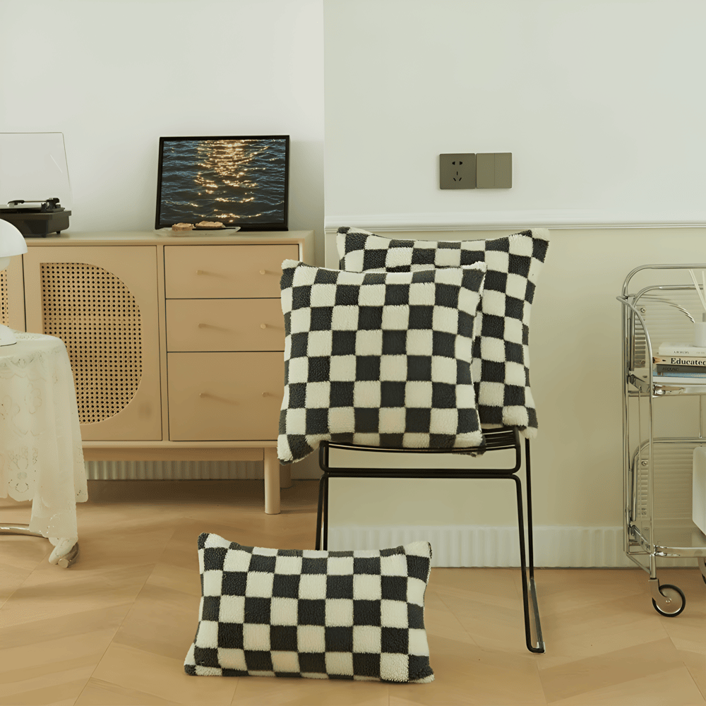 Kussenhoes met Schaakbord Design | Modern & Trendy | Zachte Luxe Stof 45x45 cm