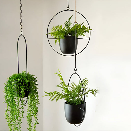 Hangbloempot | Minimalistisch Modern Design | Ruimtebesparend Plantenaccent | Ijzer