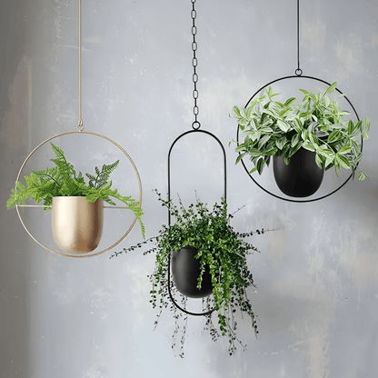 Hangbloempot | Minimalistisch Modern Design | Ruimtebesparend Plantenaccent | Ijzer