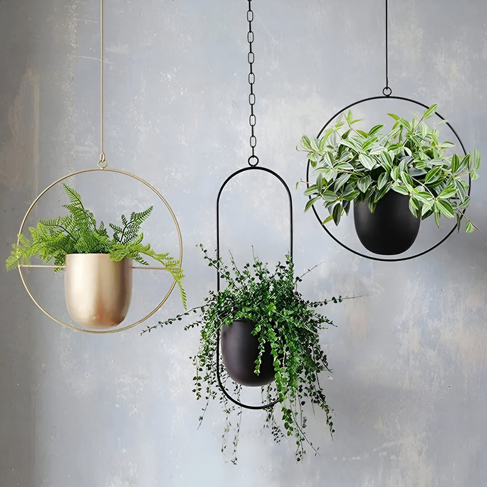Hangbloempot | Minimalistisch Modern Design | Ruimtebesparend Plantenaccent | Ijzer