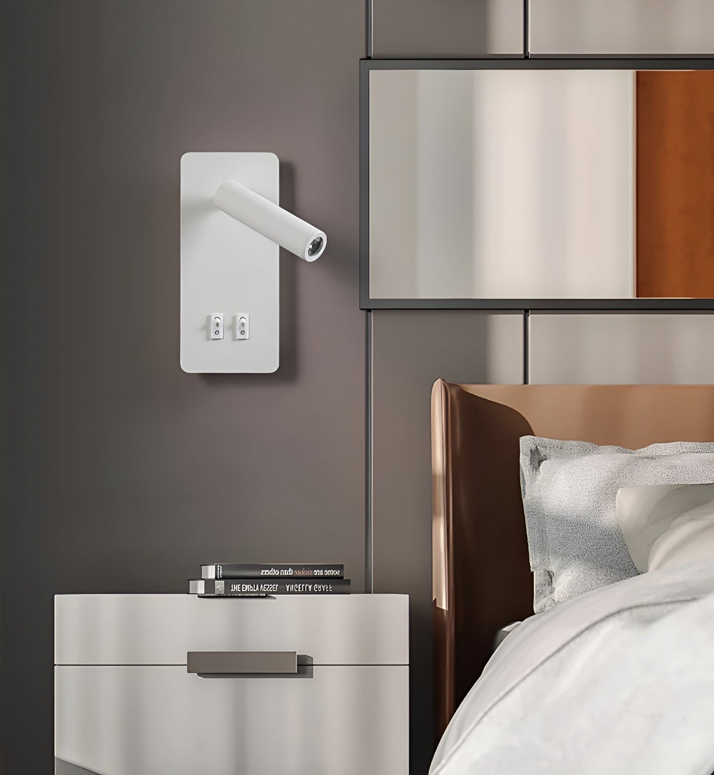 Minimalistische cilindervormige wandlamp | dubbele schakelaar | LED-licht van ijzer