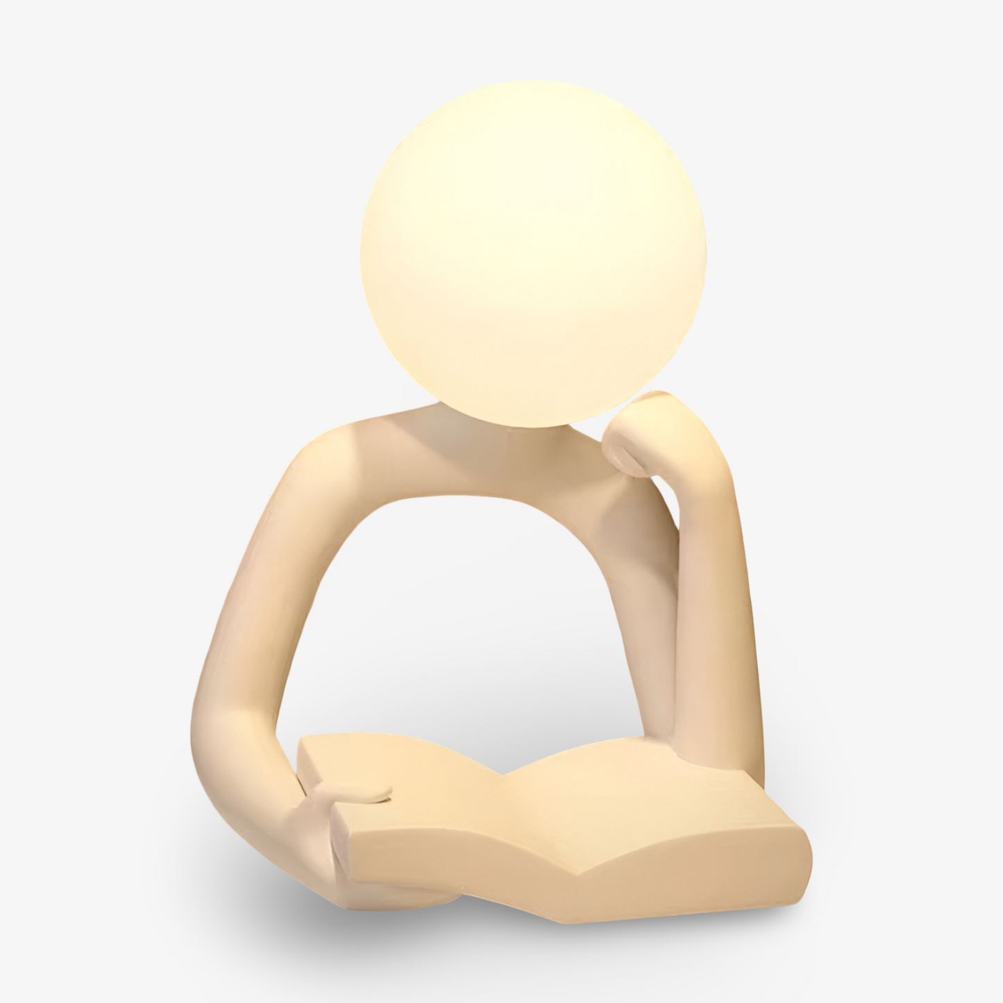 Artistieke tafellamp in de vorm van een lezersfiguur van hars