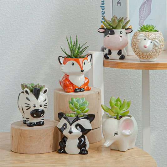 Dieren Bloempot | Creatief Mini Potje voor Vetplanten | Keramisch Decor | Schattig Design