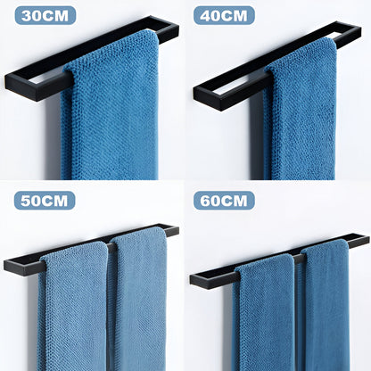 UniBlack handdoekhouder roestvrij staal – wandmontage handdoekstang 20cm & 40cm