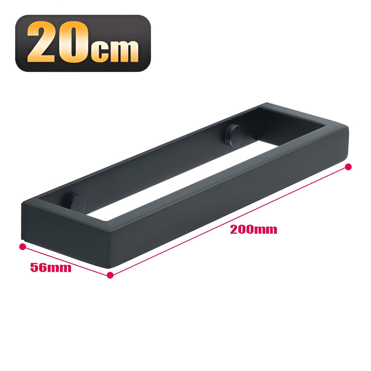 UniBlack handdoekhouder roestvrij staal – wandmontage handdoekstang 20cm & 40cm