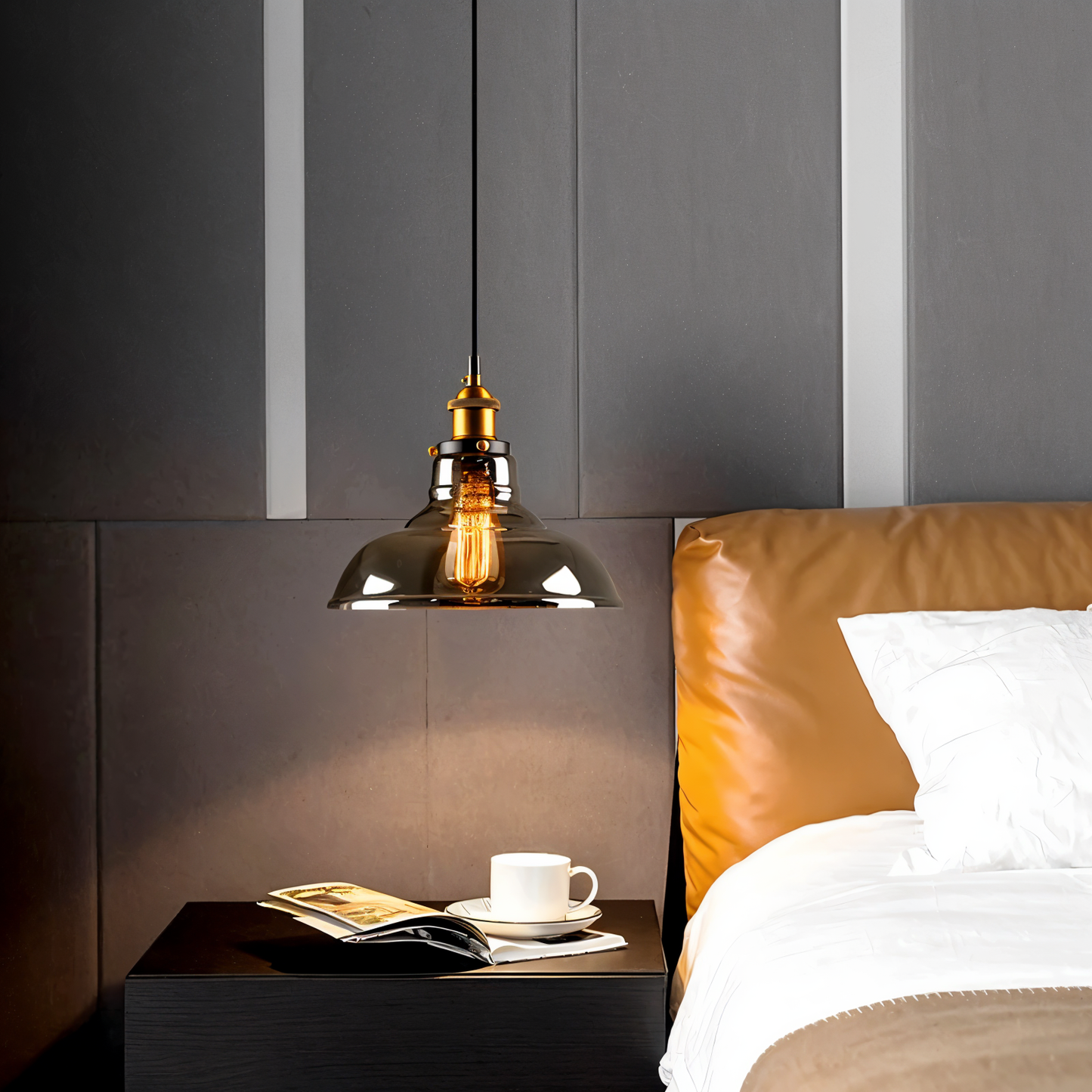 VintaLoft – Elegante rookglas hanglamp in vintage loft ontwerp