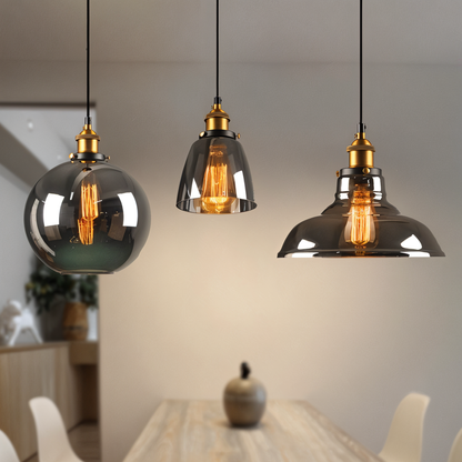 VintaLoft – Elegante rookglas hanglamp in vintage loft ontwerp