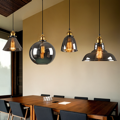 VintaLoft – Elegante rookglas hanglamp in vintage loft ontwerp