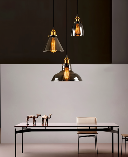VintaLoft – Elegante rookglas hanglamp in vintage loft ontwerp
