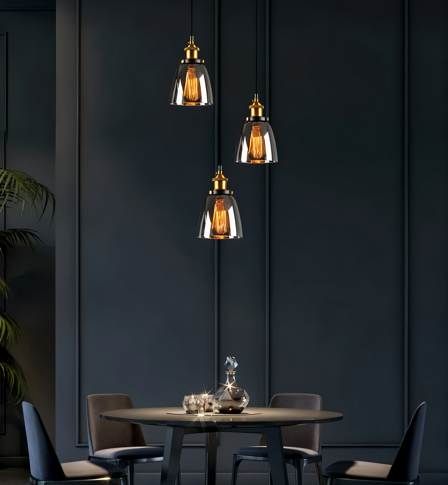 VintaLoft – Elegante rookglas hanglamp in vintage loft ontwerp