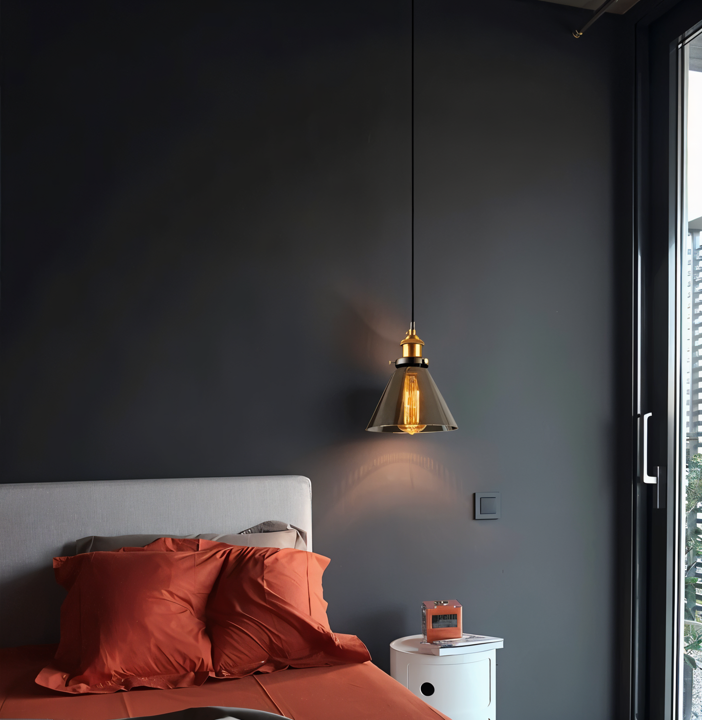 VintaLoft – Elegante rookglas hanglamp in vintage loft ontwerp