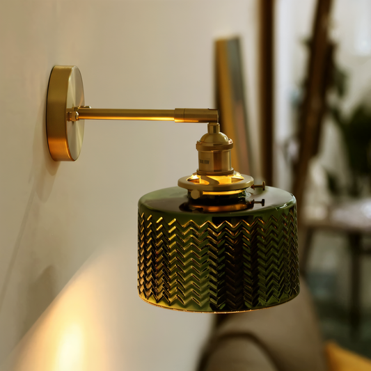 Olyviae | Verstelbare LED wandlamp van geribbeld glas in Scandinavisch design