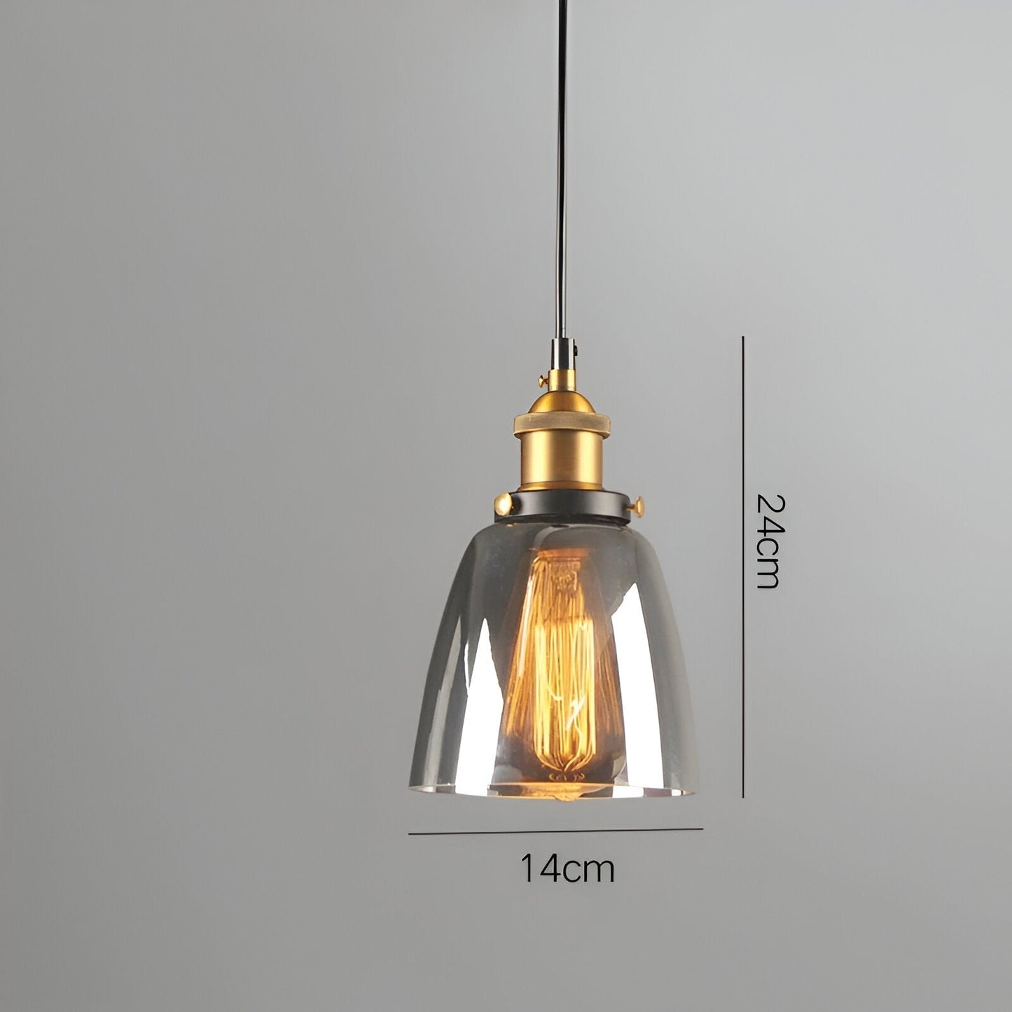 VintaLoft – Elegante rookglas hanglamp in vintage loft ontwerp