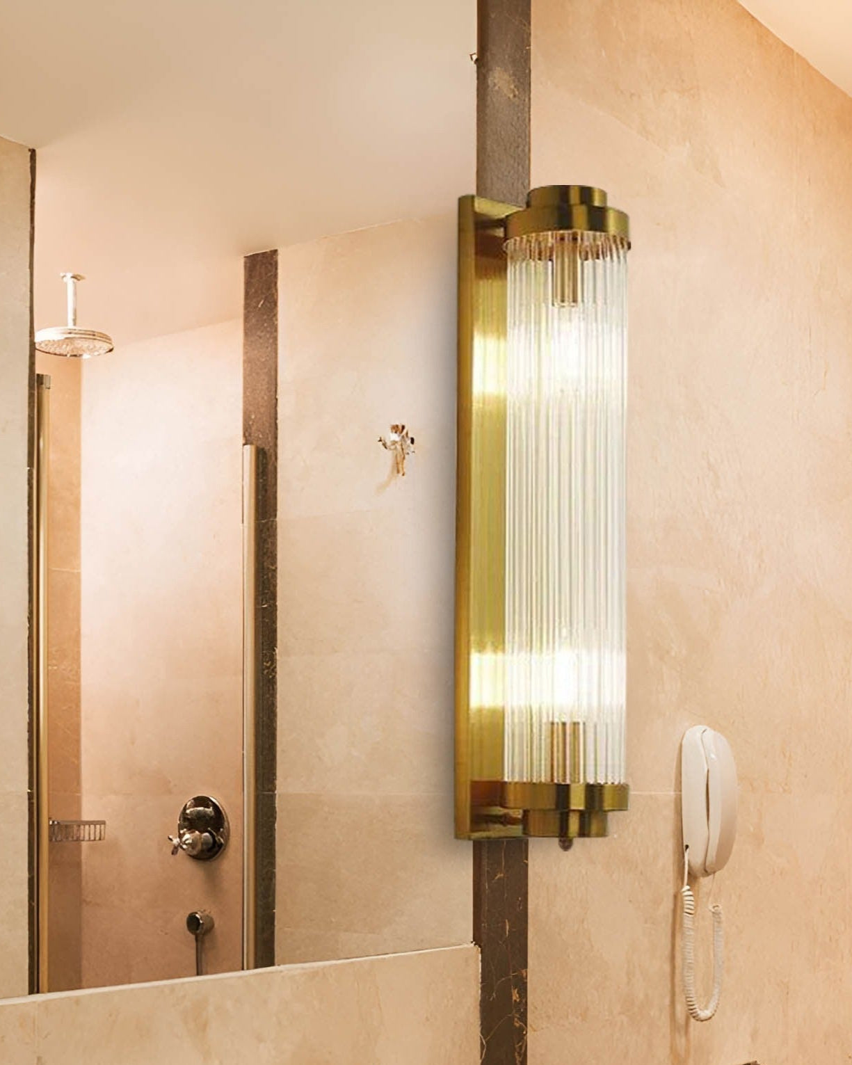 Kristall wandlamp goudglans – luxe wandlamp met kristallen en gouden afwerking