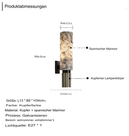 Luxe marmeren wandlamp – Elegant ontwerp met LED-licht voor stijlvolle woonruimtes