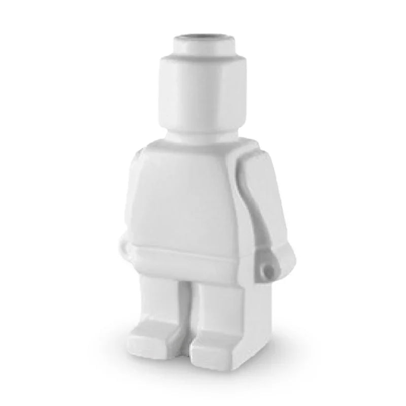 Plantenpot Robotdesign | Speels Gemetseld Ornament | Weerbestendig Hars | Decoratief Accent